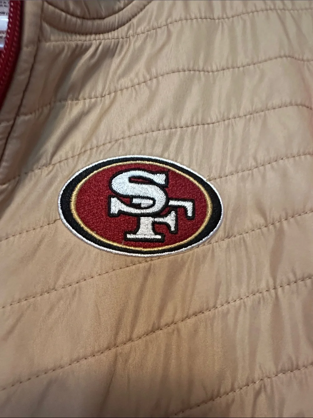 NFL Youth Team Apparel Red & Tan Fleece Jacket LARGE